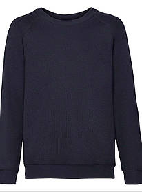 Глибокий Темно-Синій реглан дитячий зимовий Classic raglan sweat kids Fruit of the loom