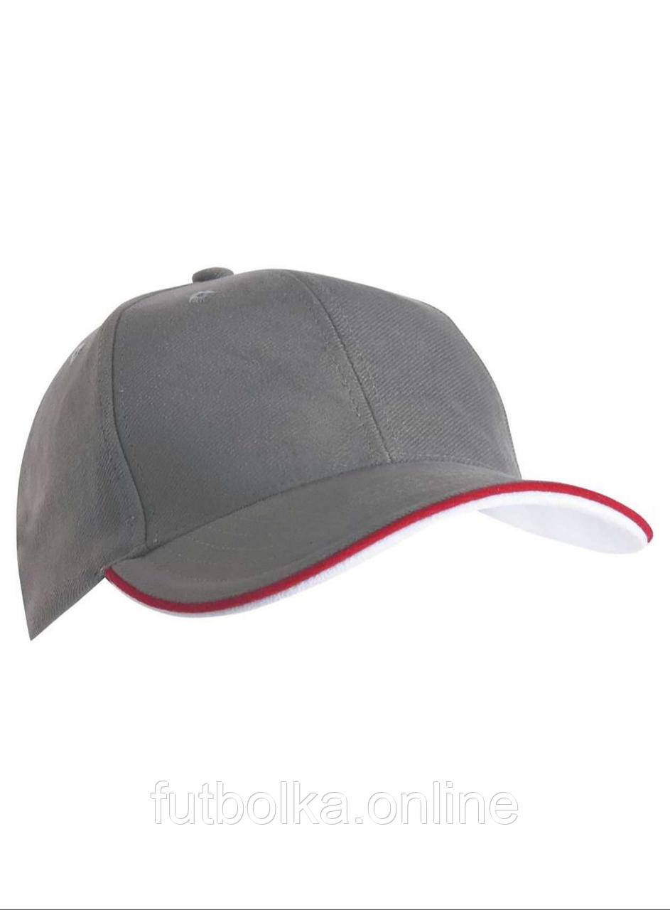 Темно-Сіра кепка спортивна 6 Panel Double Sandwich Cap Myrtle Beach