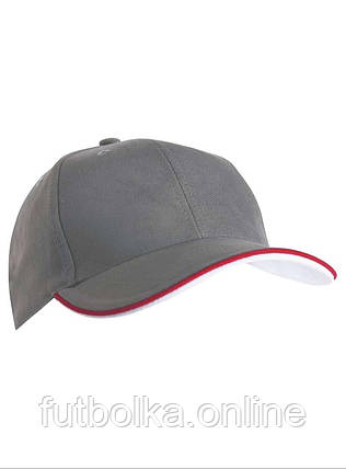 Темно-Сіра кепка спортивна 6 Panel Double Sandwich Cap Myrtle Beach, фото 1