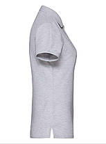 Сіро-Лілова футболка жіноча поло преміум якість Premium polo lady-fit Fruit of the loom, фото 2