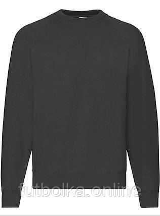 Чорний реглан чоловічий зимовий Classic raglan sweat Fruit of the loom, фото 1
