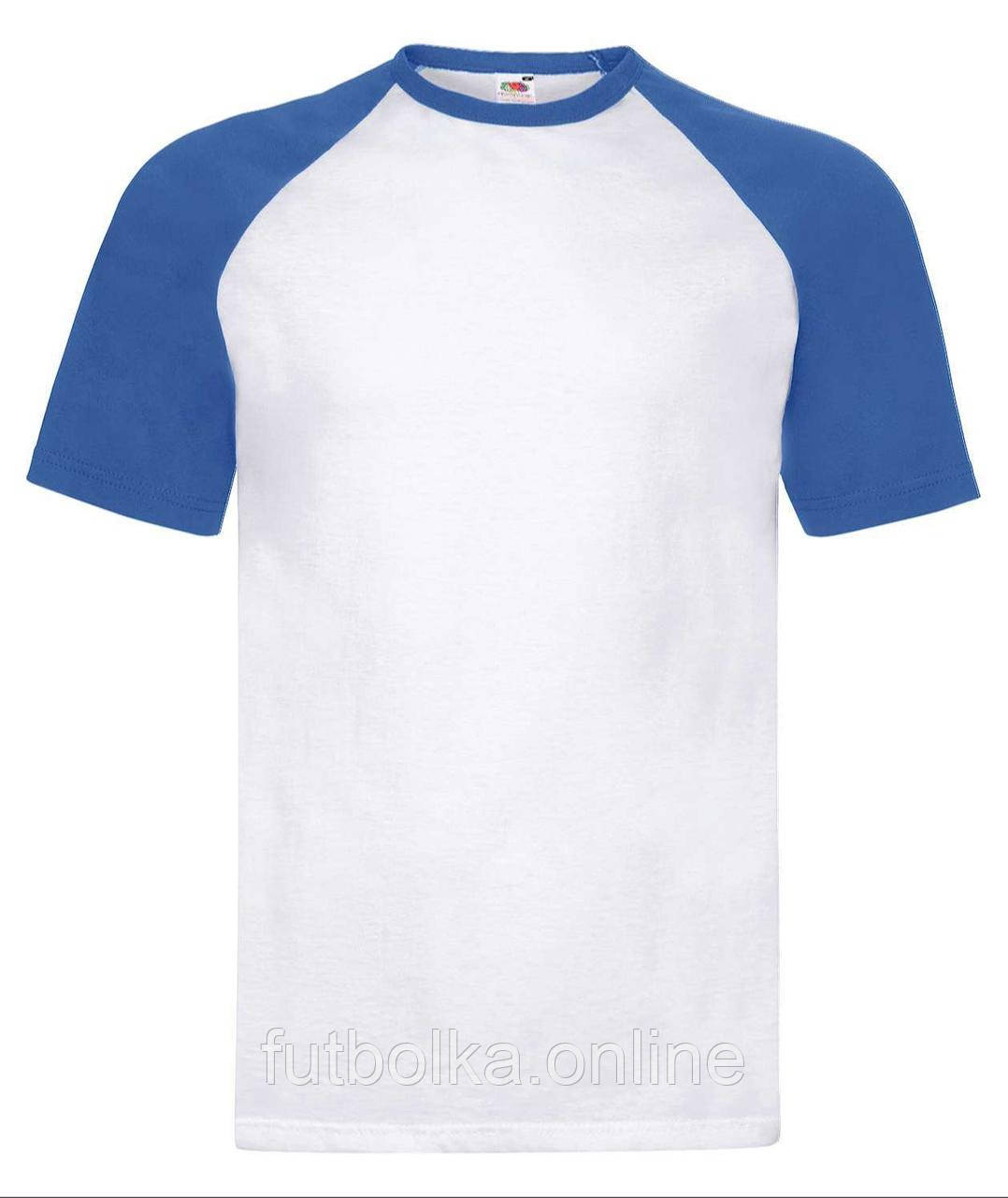 Біла чоловіча футболка кольоровий рукав Valueweight Baseball Fruit of the loom