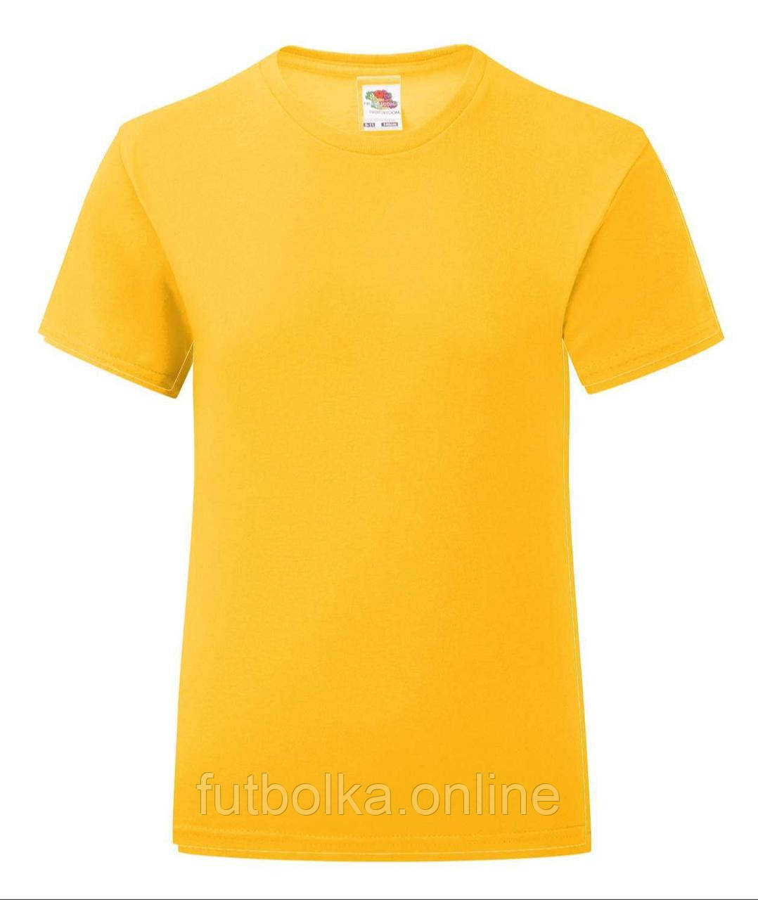 Сонячно Жовта дитяча футболка для дівчинки літня Girls Iconic T Fruit of the loom