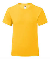 Солнечно Желтая детская футболка для девочки летняя Girls Iconic T Fruit of the loom