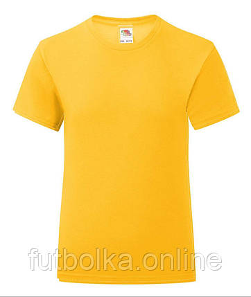 Сонячно Жовта дитяча футболка для дівчинки літня Girls Iconic T Fruit of the loom, фото 1