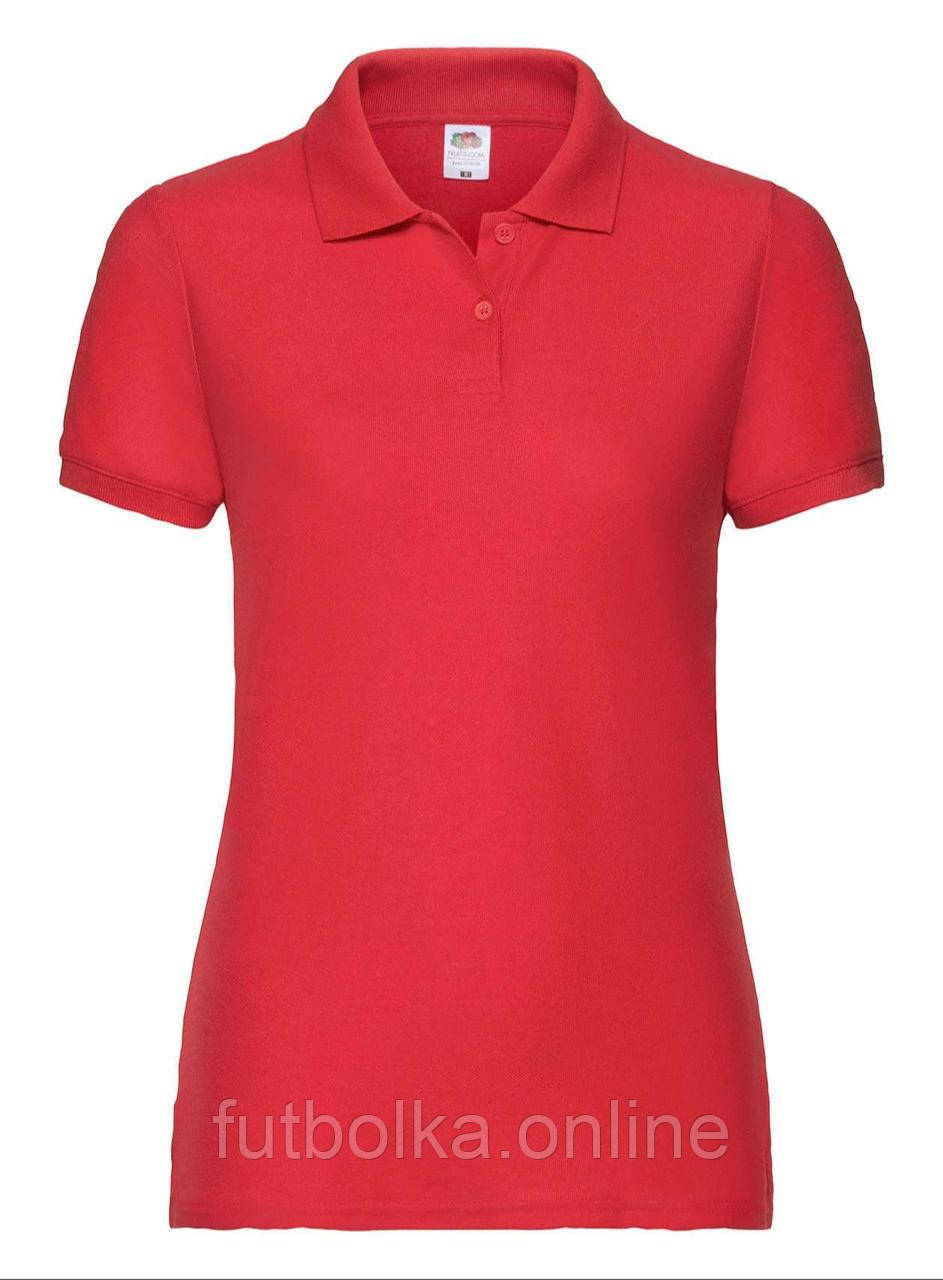 Червоне поло жіноче лакост 65/35 Polo lady-fit Fruit of the loom
