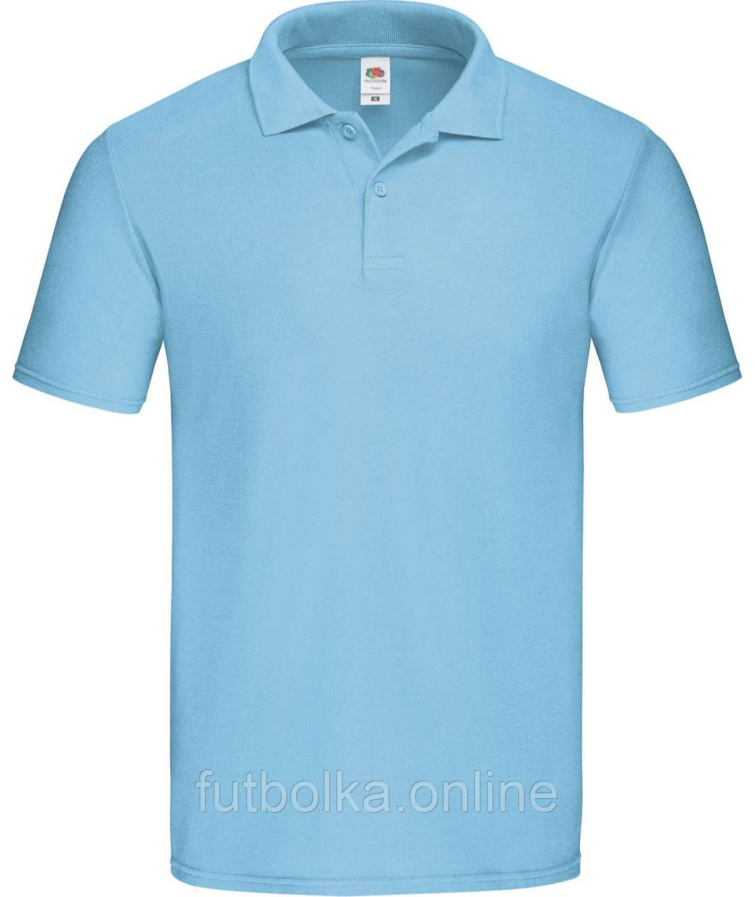 Небесно-Блакитна футболка поло чоловіча вільна Original polo Fruit of the loom