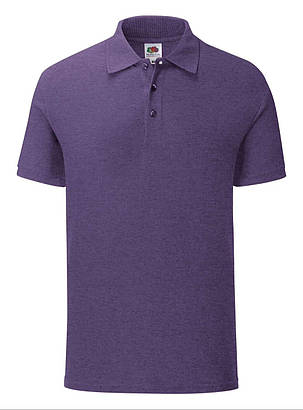 Фіолетова Меланжева футболка поло чоловіча легка Iconic Polo Fruit of the loom, фото 1