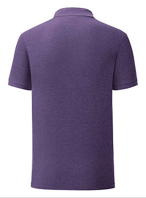 Фіолетова Меланжева футболка поло чоловіча легка Iconic Polo Fruit of the loom, фото 4