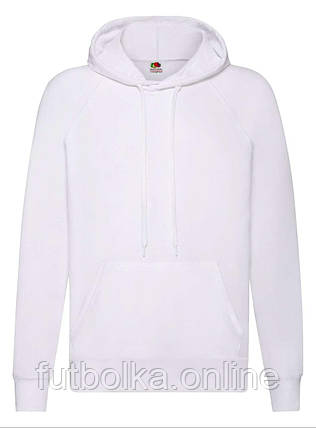 Білий худі чоловічий вільний Lightweight hooded sweat Fruit of the loom, фото 1