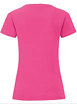 Малинова жіноча футболка легка Ladies Iconic T Fruit of the loom, фото 3