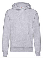 Сіро-Лілова толстовка чоловіча базова Classic hooded sweat Fruit of the loom, фото 5