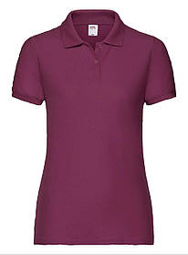 Бордове поло жіноче лакост 65/35 Polo lady-fit Fruit of the loom
