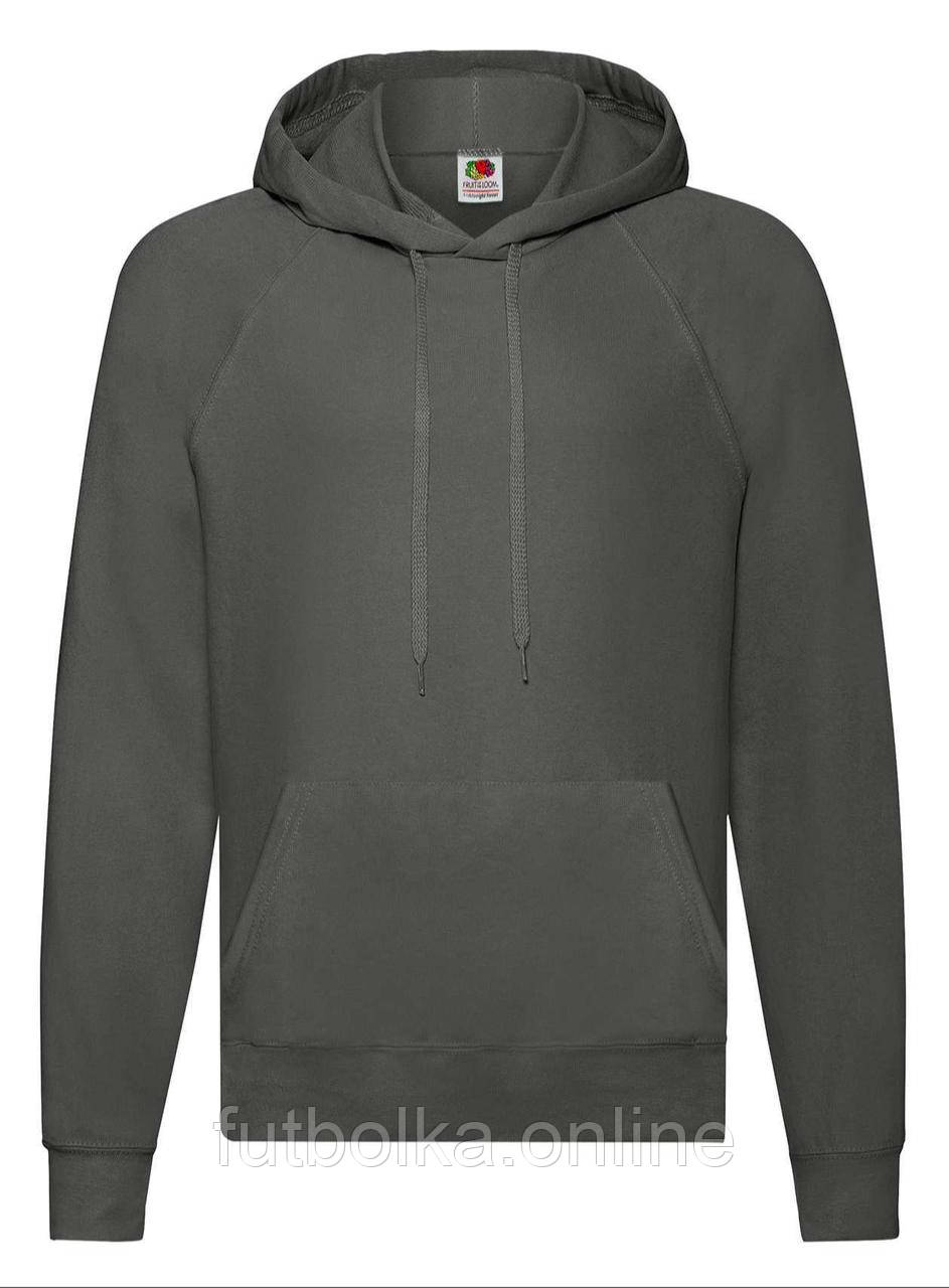 Графіт худі чоловічий вільний Lightweight hooded sweat Fruit of the loom