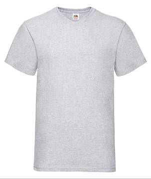 Сіро-Лілова чоловіча футболка базова з V-подібним вирізом Valueweight v-neck Fruit of the loom, фото 1