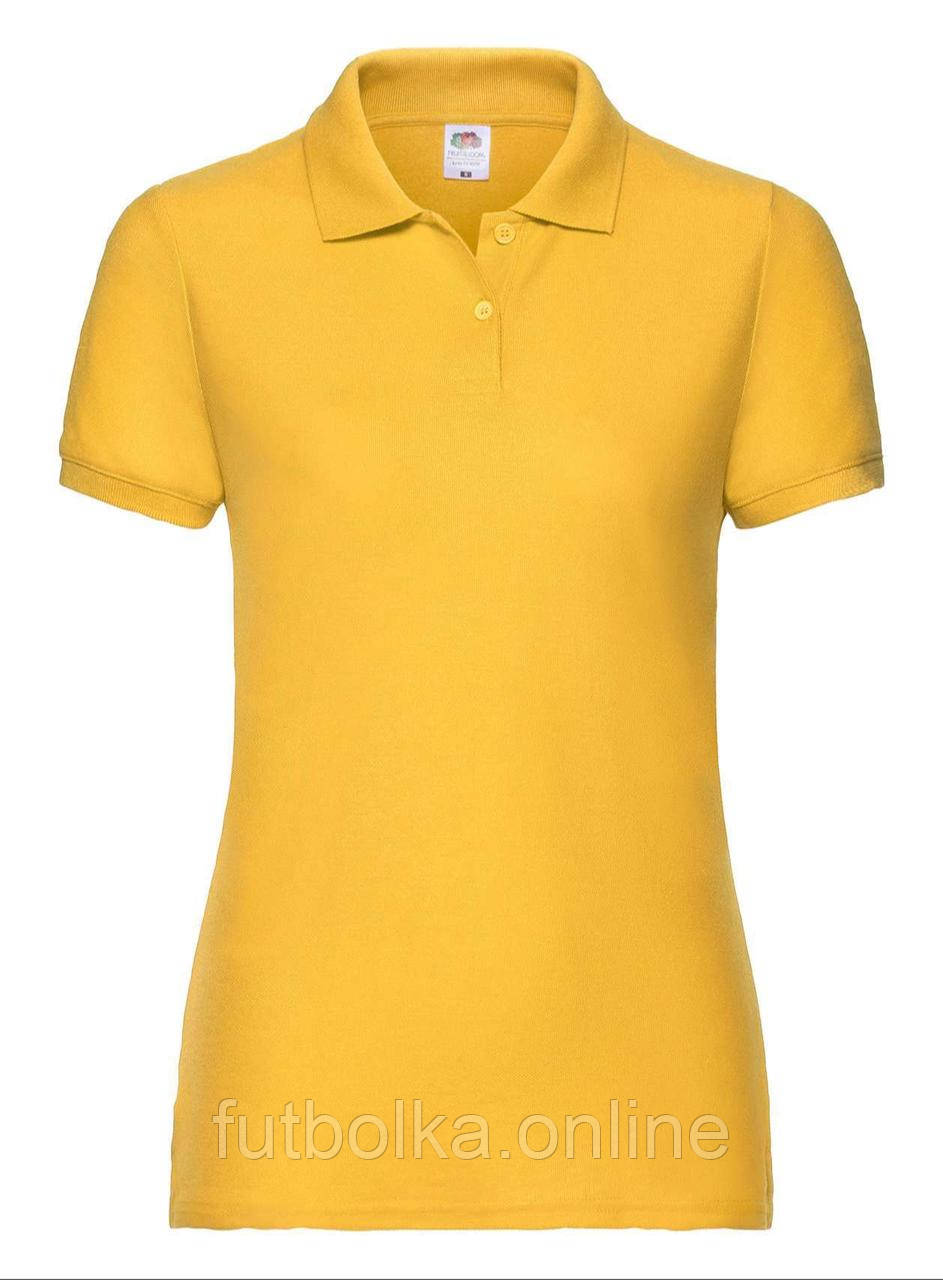 Сонячно Жовте поло жіноче лакост 65/35 Polo lady-fit Fruit of the loom