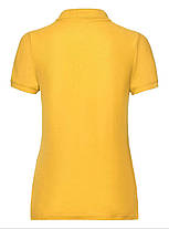 Сонячно Жовте поло жіноче лакост 65/35 Polo lady-fit Fruit of the loom, фото 3