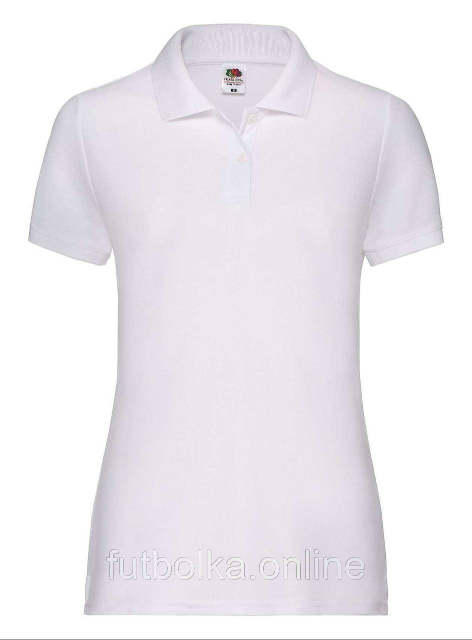 Біле поло жіноче лакост 65/35 Polo lady-fit Fruit of the loom