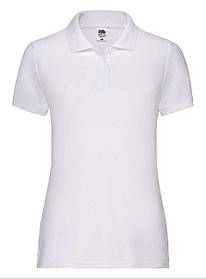 Біле поло жіноче лакост 65/35 Polo lady-fit Fruit of the loom