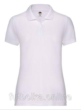 Біле поло жіноче лакост 65/35 Polo lady-fit Fruit of the loom, фото 1