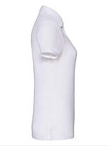 Біле поло жіноче лакост 65/35 Polo lady-fit Fruit of the loom, фото 2