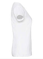 Біла футболка жіноча преміум якість Ringspun premium T LADY-FIT Fruit of the loom, фото 2
