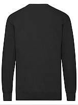 Чорний светр чоловічий легкий Lightweight set-in sweat Fruit of the loom, фото 3