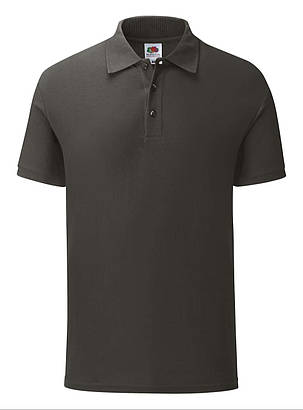 Графітова футболка поло чоловіча легка Iconic Polo Fruit of the loom, фото 1