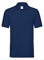 Темно-Синя футболка поло чоловіча преміум Premium polo Fruit of the loom
