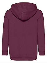 Бордова толстовка дитяча тепла hooded sweat kids Fruit of the loom, фото 3