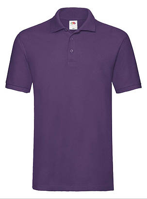 Фіолетова футболка поло чоловіча преміум Premium polo Fruit of the loom, фото 1