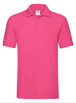Малинова футболка поло чоловіча преміум Premium polo Fruit of the loom, фото 1