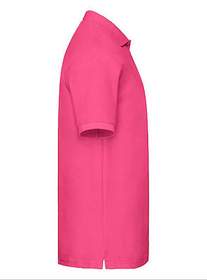 Малинова футболка поло чоловіча преміум Premium polo Fruit of the loom, фото 3
