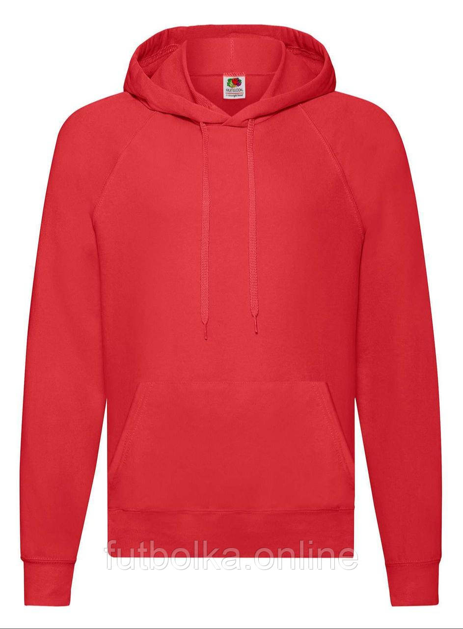 Червоний худі чоловічий вільний Lightweight hooded sweat Fruit of the loom