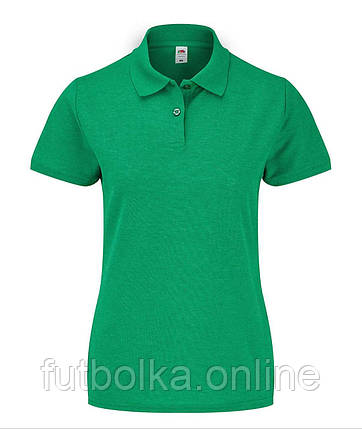 Зелене Меланжеве поло жіноче лакост 65/35 Polo lady-fit Fruit of the loom, фото 1