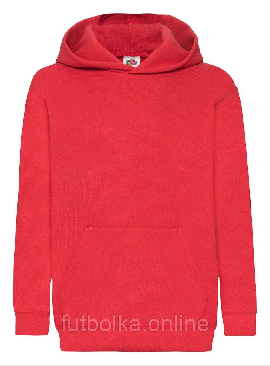 Червона толстовка дитяча тепла hooded sweat kids Fruit of the loom