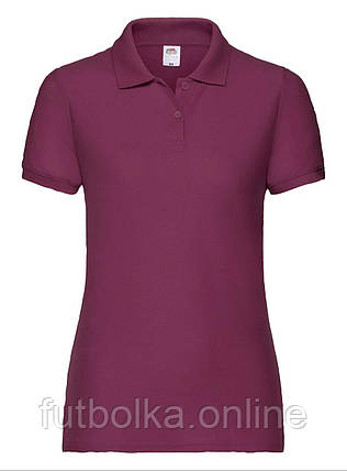 Бордове поло жіноче лакост 65/35 Polo lady-fit Fruit of the loom, фото 1