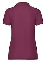 Бордове поло жіноче лакост 65/35 Polo lady-fit Fruit of the loom, фото 3
