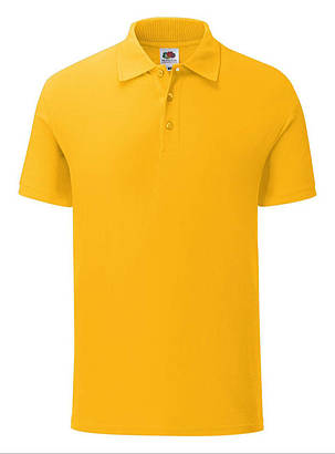 Сонячно Жовта футболка поло чоловіча легка Iconic Polo Fruit of the loom, фото 1