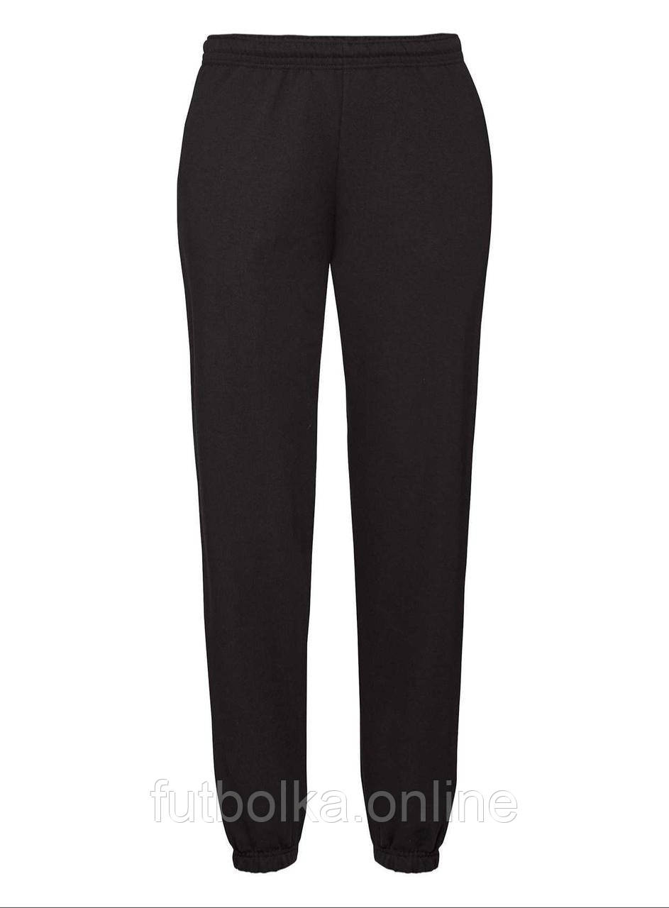 Чорні спортивні штани чоловічі з резинкою Classic elasticated cuff jog pants Fruit of the loom