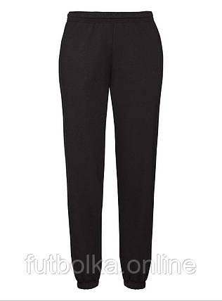 Чорні спортивні штани чоловічі з резинкою Classic elasticated cuff jog pants Fruit of the loom, фото 1