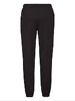 Чорні спортивні штани чоловічі з резинкою Classic elasticated cuff jog pants Fruit of the loom, фото 3