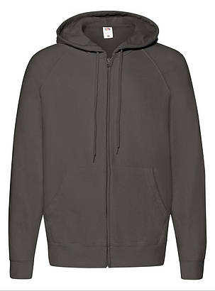 Графітова толстовка чоловіча легка Lightweight hooded sweat jacket Fruit of the loom, фото 1