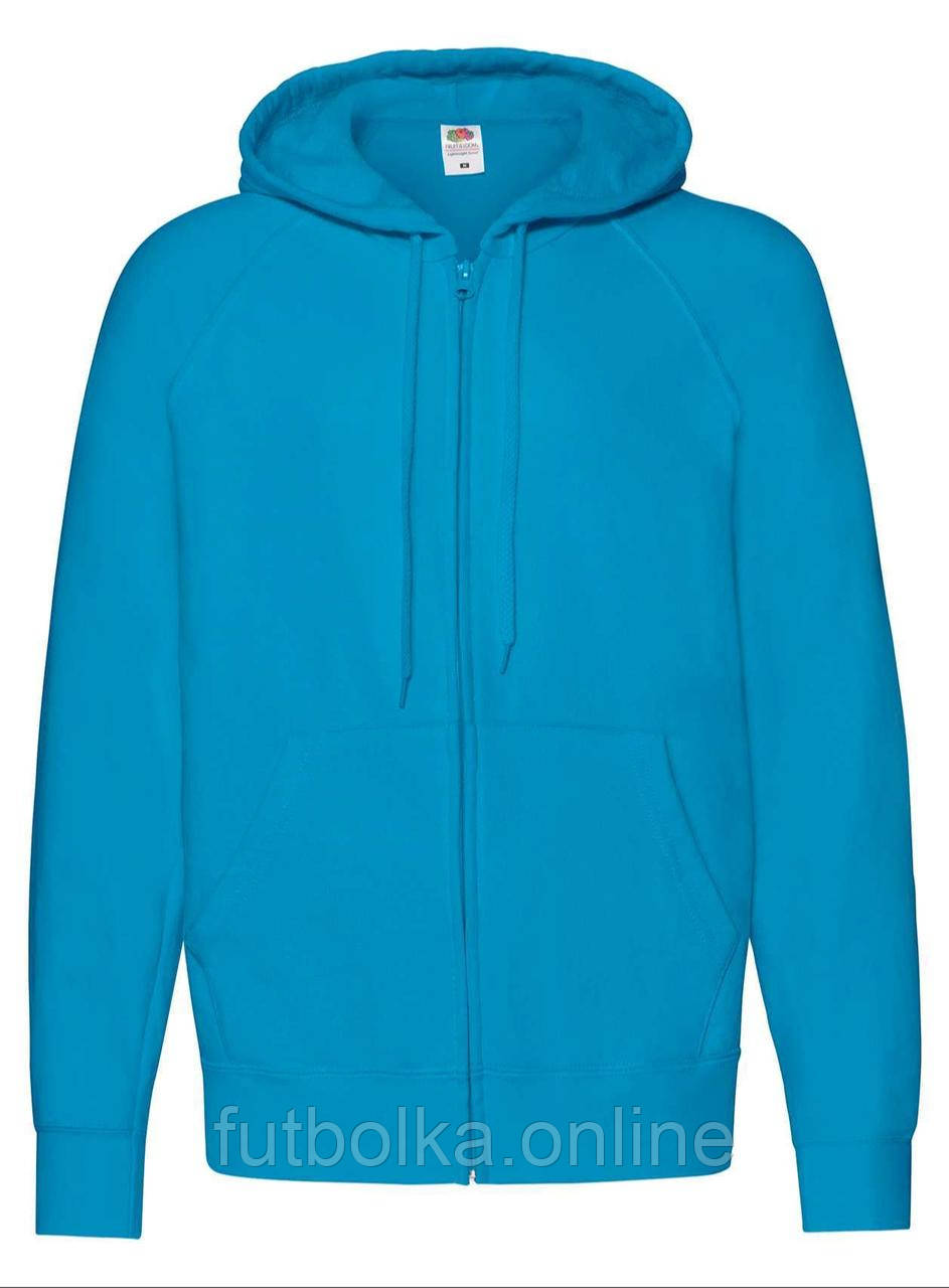 Ультрамаринова толстовка чоловіча легка Lightweight hooded sweat jacket Fruit of the loom