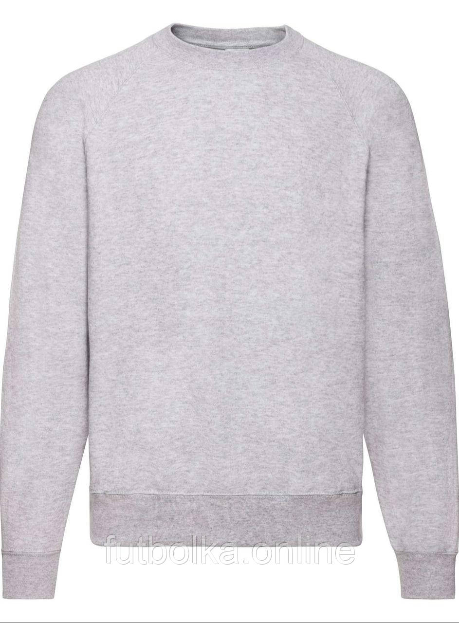 Сіро-Ліловий реглан чоловічий зимовий Classic raglan sweat Fruit of the loom
