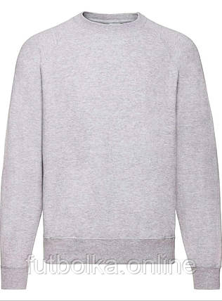 Сіро-Ліловий реглан чоловічий зимовий Classic raglan sweat Fruit of the loom, фото 1