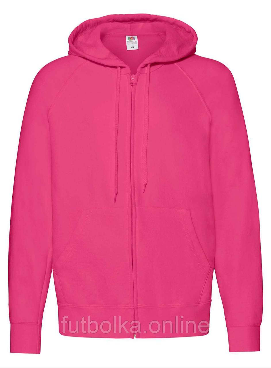 Малинова толстовка чоловіча легка Lightweight hooded sweat jacket Fruit of the loom