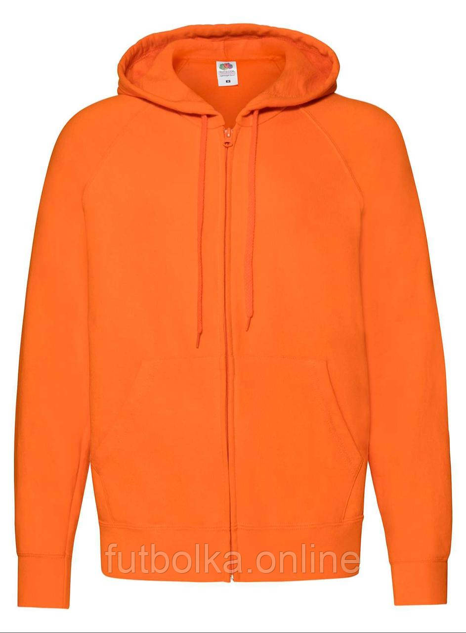 Помаранчева толстовка чоловіча легка Lightweight hooded sweat jacket Fruit of the loom