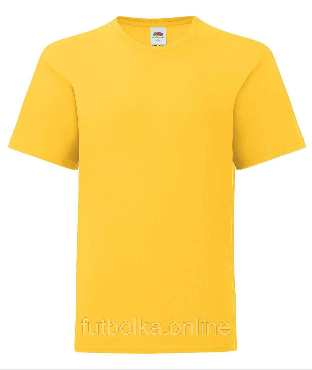 Сонячно Жовта футболка дитяча для хлопчика базова Kids Iconic T Fruit of the loom
