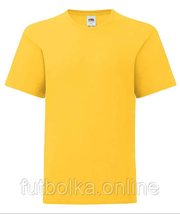 Сонячно Жовта футболка дитяча для хлопчика базова Kids Iconic T Fruit of the loom, фото 1
